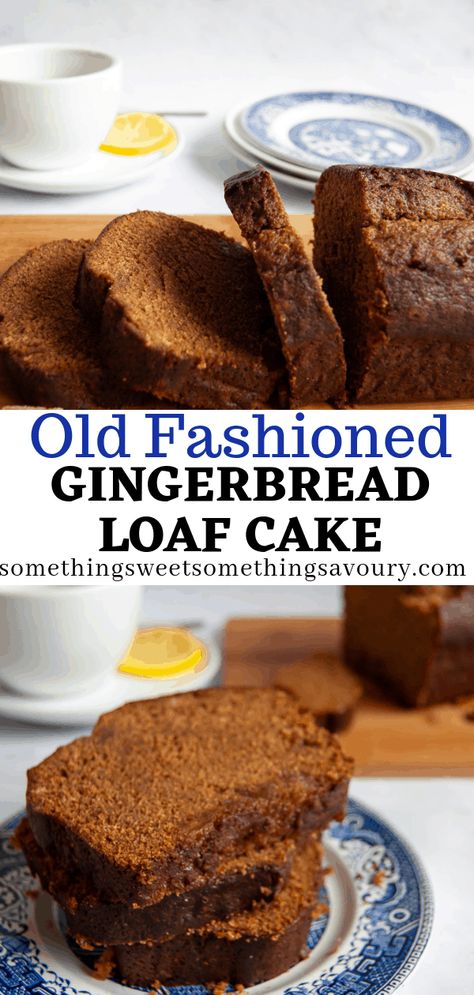 This moist and sticky gingerbread loaf cake with crystallised stem ginger pices is dark, fragrant and only gets better after a few days - that's if there's any left! It's delicious with a cup of tea or served as a pudding with lots of custard or whipped cream. #gingerbreadloafcake #gingerbreadcake #thebestgingerbreadloafcake Ginger Loaf Bread, Moist Gingerbread Loaf, Gingerbread Loaf Recipe Moist, Ginger Cake Recipe Easy, Ginger Bread Loaf Recipes, Ginger Bread Loaf, Ginger Pudding, Sticky Gingerbread, Easy Lemon Drizzle Cake