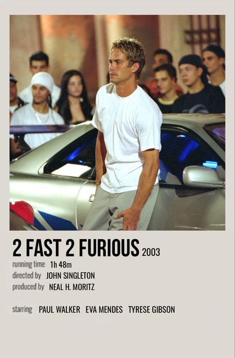 minimal polaroid movie poster for 2 fast 2 furious Paul Walker Poster, To Fast To Furious, Polaroid Movie Poster, Fast N Furious, Indie Movie Posters, 2 Fast 2 Furious, Fast 2 Furious, Fast And Furious Actors, Furious Movie