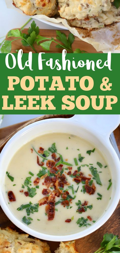 FOR Best Potato Leek Soup Recipe, Leek And Potato Soup, Potatoe Leek Soup Recipe, Colorful Kitchen Backsplash, Leeks Soup Recipes, Creamed Leeks, Potato Leek Soup, Sausage Soup, Leek Soup