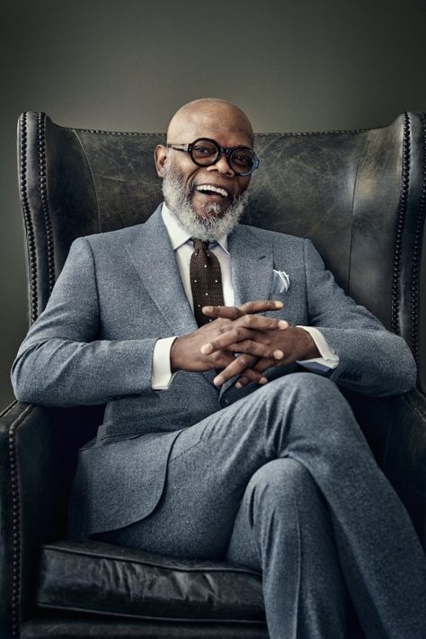 SAVILE ROW - Samuel L. Jackson in Gieves & Hawkes. Beard Styles Bald, Richard Roundtree, Black Men Beard Styles, Long Beard Styles, Samuel Jackson, Ben Johnson, Bald With Beard, Black Men Beards, Samuel L Jackson