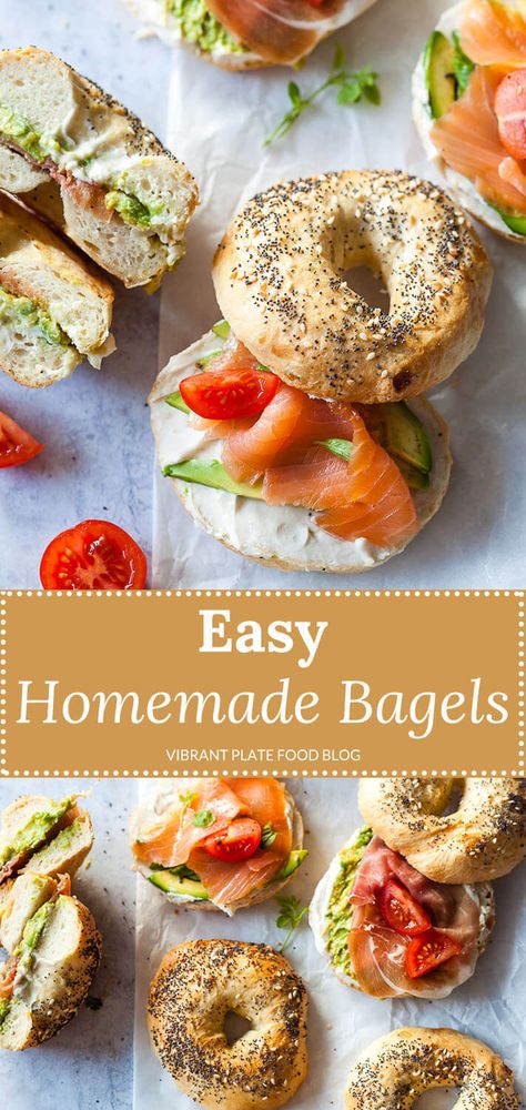 An Easy Homemade Bagels recipe using just a few staple ingredients! The buns are Vegan, Dairy-Free, and Egg-Free. via @vibrantplate Dairy Free Bagel Recipe, Dairy Free Bagels, Easy Vegan Bagel Recipe, Paleo Bagels Easy, Bagel Recipe Vegan, Homemade Bagels Easy No Yeast, Vegan Gluten Free Bagels, Easy Homemade Bagels, Sandwich Photography