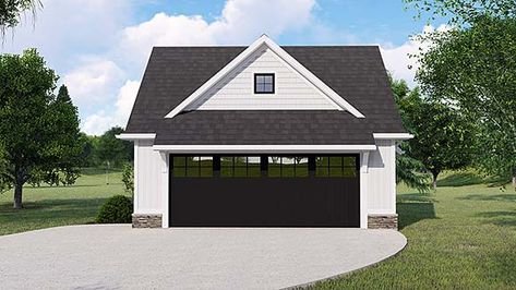 Detached Garage Designs, 2 Car Garage Plans, Farmhouse Garage, Garage Addition, Farmhouse Style House Plans, Farmhouse House, Farmhouse Plan, Family House Plans, Two Car Garage