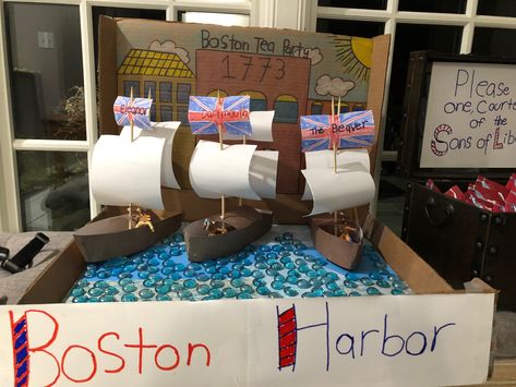 Boston Tea Party Project, American Revolution Projects, Diorama Project, Boston Tea Party, Patriotic Projects, Boston Usa, Boston Tea, Party Projects, Cycle 3