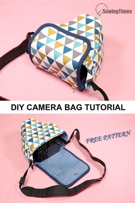 Diy Camera Bag Pattern, Camera Case Sewing Pattern, Camera Bag Sewing Pattern, Camera Case Bag, Camera Case Pattern, Diy Camera Bag, Camera Bag Pattern, Cute Camera Bag, Pochette Diy