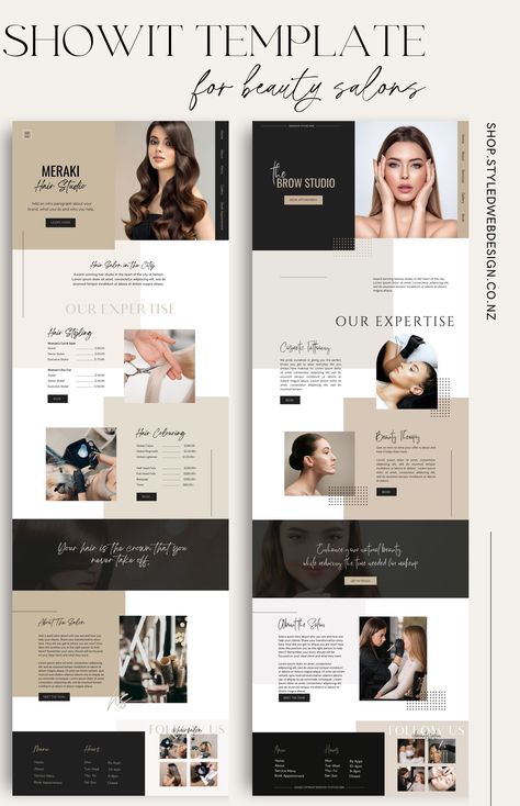 Saloon Website Design, Beauty Salon Website Design Inspiration, Makeup Artist Website Design Inspiration, Lash Website Design, Website Design Beauty Salon, Hair Salon Website Design Inspiration, Esthetician Website Design, Lash Website Ideas, Beauty Website Design Inspiration