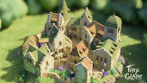 Tiny Glade Village, Tiny Glade Builds, Tiny Glade Ideas, Minecraft Homes, Tiny Glade, Fantasy Buildings, Farm Games, Game Terrain, Three Kingdoms