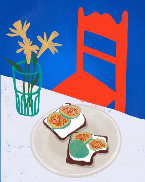 #aesthetic #painting #illustration #morning #breakfast Easy Modern Art Paintings Simple, Paintings Widget, Minimalistic Painting Ideas, Brunch Illustration, Morning Illustration, Breakfast Illustration, Still Life Illustration, Table Illustration, Easy Paintings For Beginners