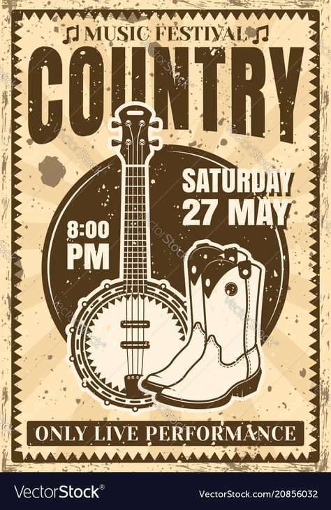 Country Poster, Country Music Concerts, Country Music Festival, Music Festival Poster, Music Illustration, Music Poster Design, Retro Images, Music Ideas, Festival Poster