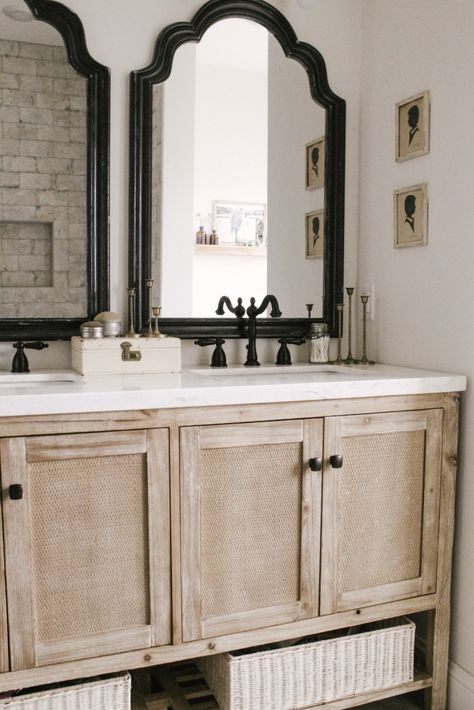 Master Bathroom Vanity: A Full Review Wood Double Vanity, Restauration Hardware, Bathroom Vanity Decor, Farmhouse Master, Steam Shower, Steam Showers Bathroom, Modern Farmhouse Bathroom, Infrared Sauna, Bathroom Inspo