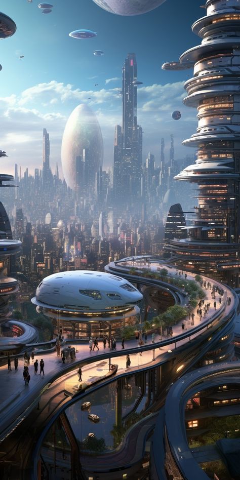 Future Cities, Futuristic Cyberpunk, Sci Fi Architecture, Science Fiction Artwork, Future Buildings, Sci Fi City, Space Artwork, Landscape Concept, Cyberpunk City