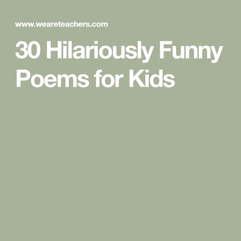 Kids Poems Short Funny, 1st Grade Poems, Funny Poems About School, Funny Poems For Adults, Funny Poems For Friends, Long Funny Poems, Funny Kids Poems, Inspirational Poems For Kids, Simple Poems For Kids