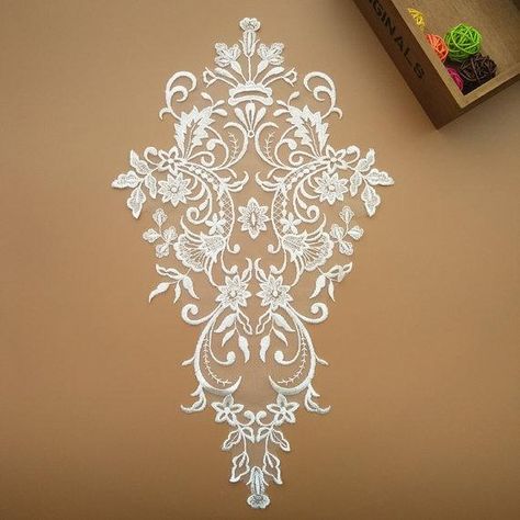 @Favorite shop & get coupons in Announcement #here https://www.etsy.com/shop/lacefabricsupplier Multi color Lace Applique by the piece, ivory lace fabric appliques for sewing accessories ### Size: 42 cm* 27 cm ### The price is for 1 piece, you can buy as many as you like by adding the quantity when place orders. ### Color: ivory as see from the pictures Note: there is a mirror direction of the lace, we will ship the direction by random, if you do need it in same direction, please contact us Lace Drawing, Headpiece Flower, Bodice Applique, Pearl Lace, Diy Wedding Dress, Lace Accessories, Bridal Dresses Lace, Embroidered Lace Fabric, Alencon Lace