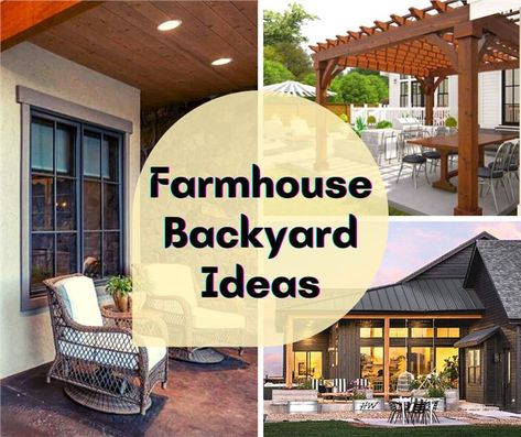 Fun and stylish tips to help design the perfect Farmhouse backyard Farmhouse Patio Ideas Backyards, Farmhouse Style Backyard, Large Backyard Ideas Layout, Farmhouse Backyard Ideas, Dream Kitchen Design, One Level House Plans, Farmhouse Backyard, Kitchen Layouts With Island, Kitchen Triangle