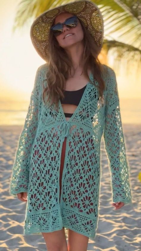 Crochet kimono cardigan