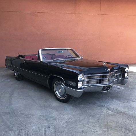 This iconic classic American car saw 8 production generations. Which generation was the best? 1966 Cadillac DeVille Convertible Sable Black with Red Leather Interior Own this for $14,750 BeverlyHillsCarClub.com Chrysler Convertible, Black Cadillac, Celebrity Cars, 1959 Cadillac, Retro Baby, Car Bumper Stickers, Cadillac Eldorado, Red Interiors, Car Club