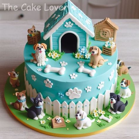 Dog Lover Cake, 3d Jelly Cake, 7th Birthday Cakes, Puppy Cake, Amazing Food Decoration, Dog Birthday Cake, Jelly Cake, Animal Cakes, Dog Cakes