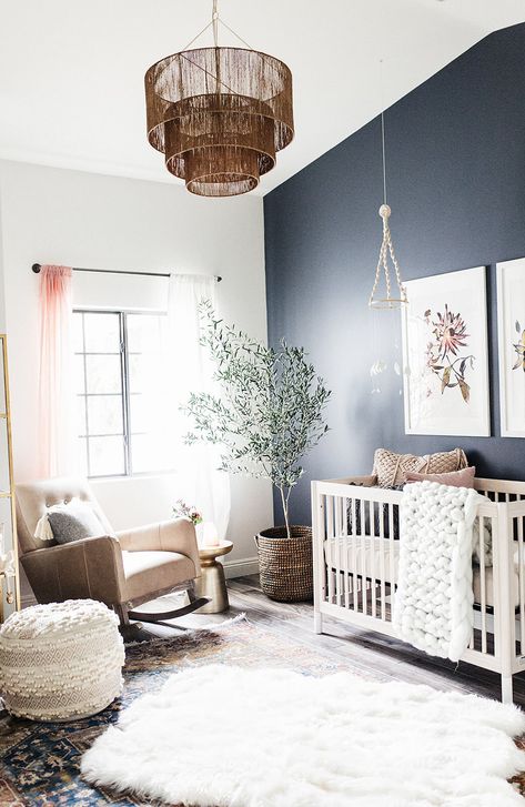 Take A Peek Inside: Olive's Nursery — Lexi Grace Design Amazing Nursery, Baby Olive, Nursery Room Design, Girl Nursery Room, Interior Minimalista, Nursery Room Inspiration, Blue Nursery, Baby Room Design, Nursery Baby Room