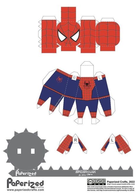 Spiderman Papercraft, Spiderman Craft, Spiderman Room, 3d Karakter, Hanging Craft Ideas, Anime Paper, Spider Man No Way Home, Paper Toys Template, Hanging Craft