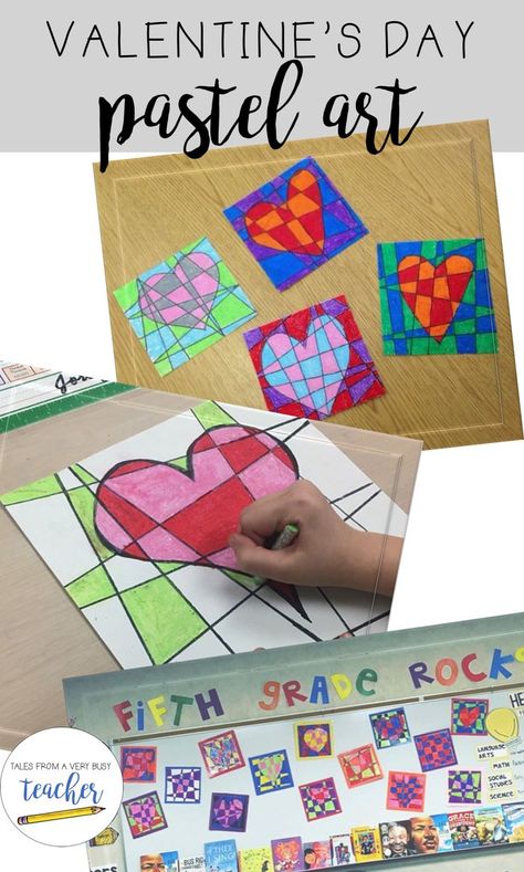 This Valentine's art project for elementary school students is the perfect way to display student uniqueness and creativity in the classroom. Art Projects For Elementary Students, Valentines Art Lessons, Projects For Elementary Students, Art Projects For Elementary, Valentine Art Projects, Valentine Art, Art Project For Kids, February Crafts, 4th Grade Art