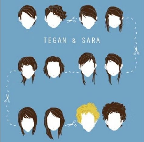 Tegan & Sara Haircut Evolution. This is too great. Teagan And Sara, Sara Tattoo, Aurora Hair, Tegan And Sara, Alternative Rock, Bright Lights, Grow Out, Pixie Cut, Evolution