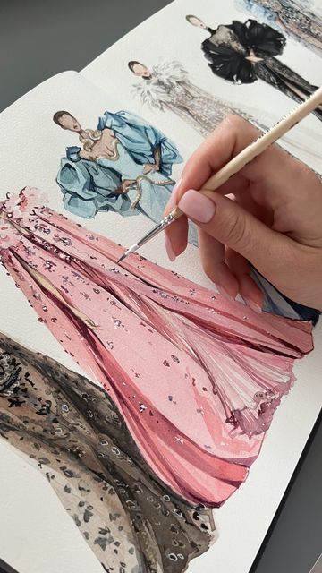 Fashion illustrator|Anastasiia on Instagram: "Starting a new sketchbook with something special✨ Elie Saab Couture Fall’22🤍" Fashion Designer Aesthetics, Fashion Sketchbook Inspiration, Fashion Major, New Sketchbook, Fashion Dream Job, Fashion Designer Studio, Fashion Design Books, Fashion Illustrations Techniques, Elie Saab Couture