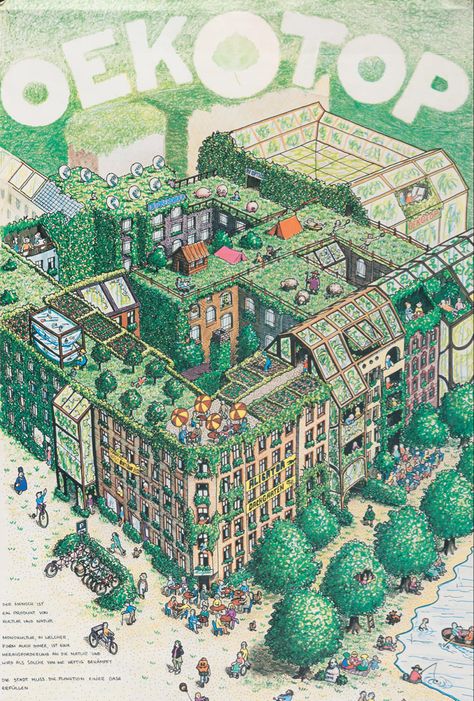 Solar Punk Building, Solar Punk Concept Art, Solarpunk Cottagecore, Ecopunk Aesthetic, Solarpunk Character Design, Solarpunk Design, City Planning Design Layout, Solar Punk Architecture, Green City Illustration