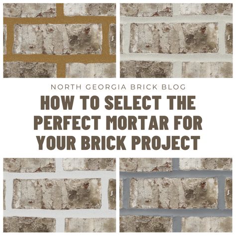 Mortar matters! Learn the difference mortar color🎨 can make in our latest blog.📝 #mortar #brick #blog #northgeorgiabrick https://bit.ly/3vASY8j Brick Grout Styles, Brick Mortar Joints, Mortar Colors For Brick, White Mortar Brick Exterior, Brick Mortar Styles, Brick Grout Color, Brick Mortar Colors, Messy Mortar Brick Exterior, Farmhouse Brick Exterior