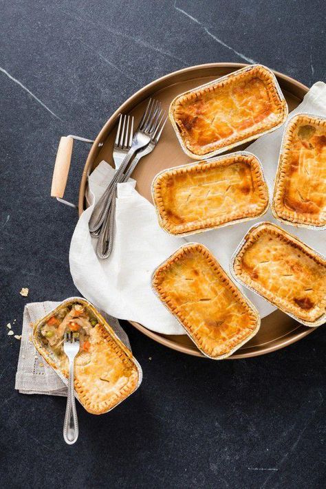 DIY Individual Chicken Pot Pie recipe | Where NOLA Eats | nola.com Individual Freezer Meals, Small Pies, Individual Chicken Pot Pies, Mini Pot Pies, Chicken Pot Pies, Mini Chicken Pot Pies, Chicken Pot Pie Recipe, Freezable Meals, Freezer Friendly Meals