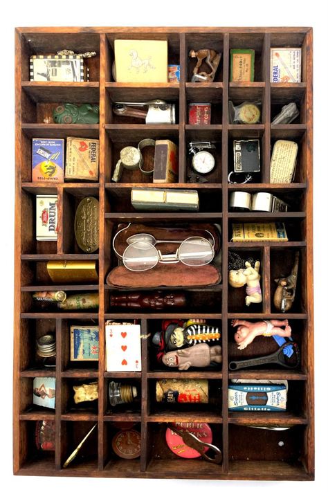 A Timber Shadow Box Containing Knick Knacks & Small Objects Vintage Knick Knacks, Vintage Collectables, 27 September, Small Objects, Safe Space, Knick Knacks, Shadow Box, Vintage Collection, Link In Bio