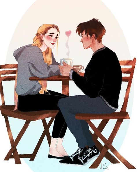 Happy Monday! I saw this super lovely #couple in a #cafe, and so I went home and had to draw them. I also animated this #illustration in my… Couple In Cafe Illustration, Couple In Cafe Drawing, Couples Illustration Art, Cafe Illustration Art, Dating Drawing, Love Story Illustration, Blonde And Brunette, Cafe Art, Couple Illustration