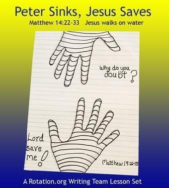 Writing Team Lesson Set: Peter Sinks, Jesus Saves! | Rotation.org Courage Scripture, Sinner Quotes, Jesus Walks On Water, Music Workshop, Free Sunday School Lessons, Kids Sunday School Lessons, School Lesson Plans, Sunday School Kids, Bible Stories For Kids