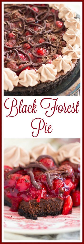 Chocolate Cherry Pie Recipe, Cherry Chocolate Pie, Black Forest Pie, Forest Pie, Pie Night, Chocolate Cherry Pie, Fancy Deserts, Pie Contest, Holiday Cheesecake