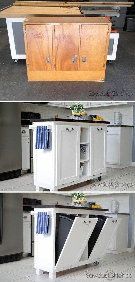 Diy Cozinha, Diy Furniture Makeover Ideas, Old Cabinets, Diy Kitchen Island, Earthship, Refurbished Furniture, Old Furniture, Furniture Makeover Diy, Cool Diy Projects