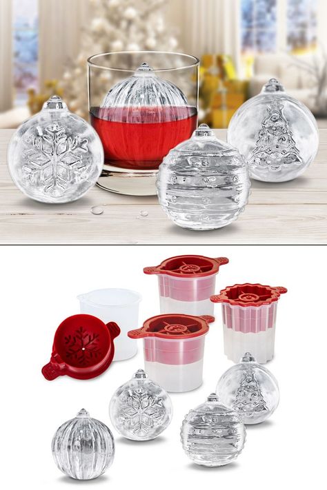 Christmas Ice Molds, Christmas Ice Cube Ideas, Ice Molds Ideas, Christmas Ice Cubes, Yule Party, Jello Fruit, Ice Lanterns, Jello Fruit Salads, Ice Sphere