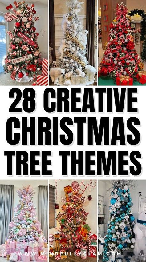 Discover standout Christmas tree ideas for 2024, from modern black trees to minimalist bamboo designs. Get inspired with creative, DIY-friendly holiday décor ideas that will make your tree the star of the season. Seasonal Christmas Tree Ideas, Christmas Tree Inspo 2024, Christmas Tree Ideas 2024, Christmas Tree Design Ideas, Unique Christmas Tree Decorations, Unique Christmas Tree Ideas, Christmas Tree Inspo, Christmas Trees For Kids, Christmas Tree Decorating Themes