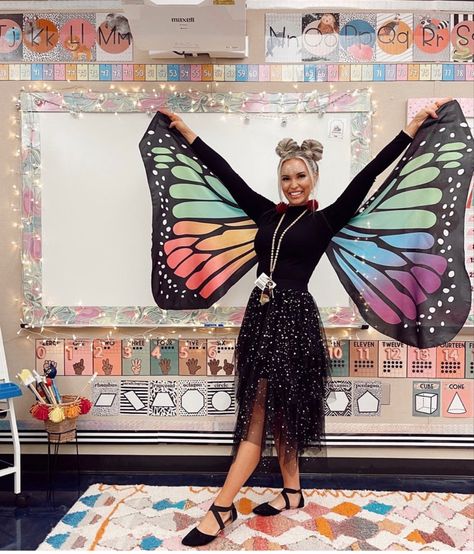 Diy Butterfly Costume, Butterfly Halloween Costume, Costumes For Work, Halloween Costumes For Work, Teacher Halloween Costumes, Teacher Costumes, Classy Halloween Costumes, Fairy Halloween Costumes, Butterfly Costume