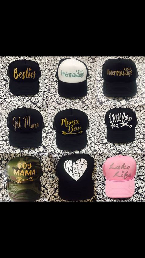 Cricut Hats, Hat Quotes, Mamma Bear, Hats Beach, Women Trucker, Trendy Hat, Glitter Girl, Diy Hat, Hat Ideas