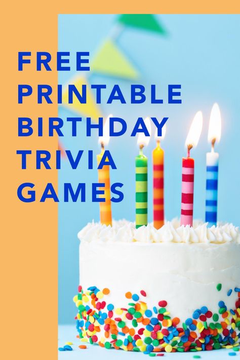 11 Free Printable Birthday Trivia Games - Fun Party Pop Birthday Trivia Games Free Printable, Birthday Games For Adults Free Printable, Free Trivia Games, Trivia Games For Adults, Birthday Questions, Birthday Trivia, Fun Easter Games, Birthday Quiz, Restaurants For Birthdays