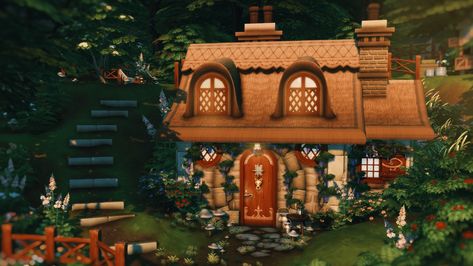 Sims 4 Fairy House, Sims Cottage, Sims4 Build, Ff7 Remake, Sims Houses, Bedroom Drawing, Sims 4 House Building, Sims 4 Download, Stone Circle