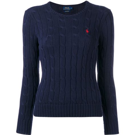 Polo Ralph Lauren Logo Cable-knit Sweater (9,185 INR) ❤ liked on Polyvore featuring tops, sweaters, blue top, cotton sweaters, cotton cable sweater, logo sweaters and blue sweater Ralph Lauren Sweater Outfit, Ralph Lauren Jumper, Cotton Cable Knit Sweater, Sweaters Blue, Blue Cable Knit Sweater, Cotton Sweaters, Chunky Cable Knit Sweater, Polo Ralph Lauren Sweater, Polo Pony