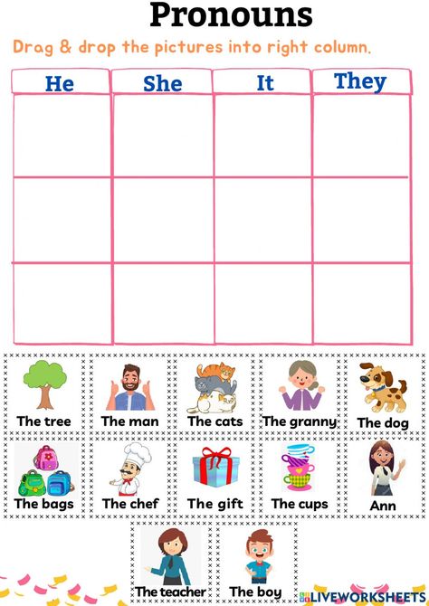 Subject Pronouns Worksheet Grade 1, Pronounce Worksheet, Subject Pronouns Worksheet, Personal Pronouns Activities, Teaching Pronouns, Pronouns Exercises, English Pronouns, Personal Pronouns Worksheets, Pronoun Activities