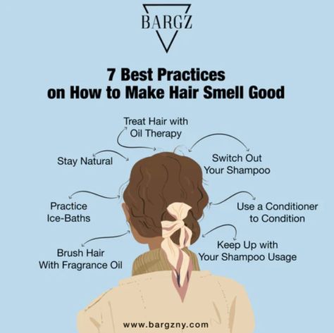 There are different remedies to consider before consulting a doctor that you can explore and try. Utilizing natural home remedies can be done initially to solve (minor) smelly hair issues. Here are 7 Tips to Make Your Hair Smell Good. Read more -> https://bargzny.com/blogs/blog-posts/7-best-practices-on-how-to-make-hair-smell-good Shampoos That Make Your Hair Smell Good, How To Not Smell Bad, How To Make Your Hair Smell Good, Make Hair Smell Good, Hair Smelling Good, How To Always Smell Good, Make Your Hair Smell Good, Hair Smell Good, Smelly Scalp