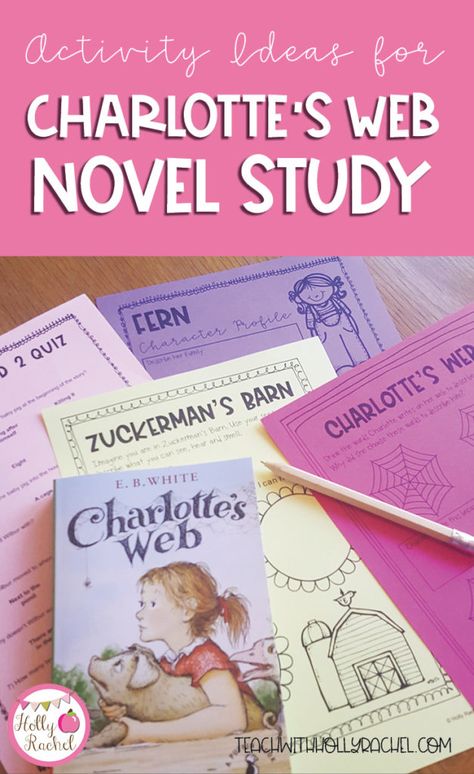 Charlottes Web Activities, Charlotte's Web Book, Charlotte’s Web, Web Activity, Novel Study Activities, E B White, Novel Study Units, Guided Reading Activities, Web Novel