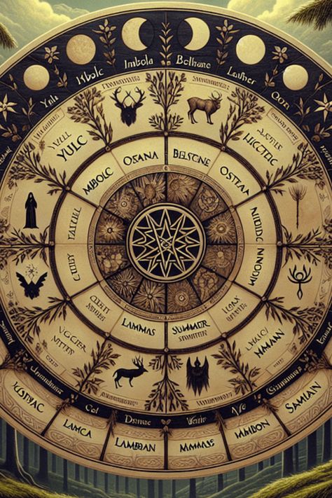 Discover the magic within the Wiccan Wheel of the Year, perfect for aspiring witches! Unleash your inner power & connect with nature's cycle. Learn rituals, spells, and celebrations for an enchanting journey. Wheel Of The Year 2024, Witch Wheel Of The Year, Wheel Of The Year Printable, Wheel Of Year, Wiccan Wheel Of The Year, Phenology Wheel, Wiccan Aesthetic, Witches Wheel, Solstice And Equinox