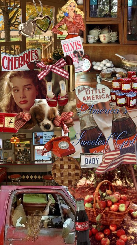 autumn americana ❤️🍂 #autumnaesthetic #autumn #america #americanaaesthetic #americana #lanadelrey #lanadelreyaesthetic #vintage #50saesthetic #red #redaesthetic 50s Aesthetic Wallpaper, Autumn America, Vintage Americana Aesthetic, 50s Aesthetic, 60s Aesthetic, Americana Aesthetic, California Baby, Christmas Collage, Cherry Cola