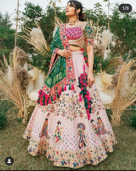 Garba Wedding Outfit, Rajasthani Lahnga, Panetar Choli, Rajasthani Look Lehenga, Best Indian Wedding Dresses, Latest Bridal Lehenga, Indian Outfits Lehenga, Wedding Lehenga Designs, Lehenga Designs Simple