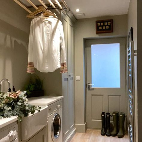 Utility Room Airer, Utility Room And Shower Room, Sliding Doors Utility Room, Bootroom Laundry Room, Country Cottage Utility Room, Garage Converted To Utility Room, Wet Room Utility Ideas, Small Utility Room With Window, Utility Room With Fridge