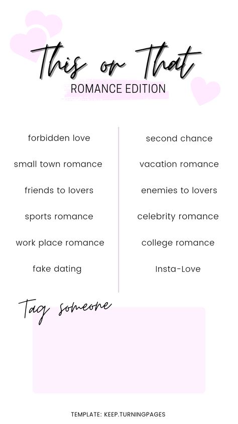 #thisorthat #bookstagram #booktemplates Bookstagram Name Ideas, Bookstagram Templates, Bookstore Design, College Romance, Book Review Template, Small Town Romance, Forbidden Love, Love Tag, Sports Romance