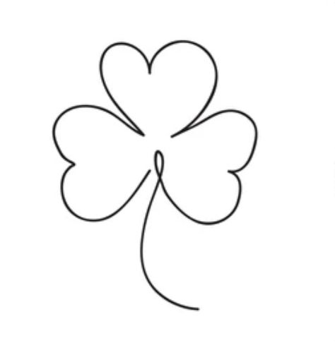 Tiny Clover Tattoo Simple, Shamrock Outline Tattoo, Tattoos For Ireland, Fine Line Shamrock Tattoo, Shamrock Tattoo For Women, Shamrock Tattoo Design, Three Leaf Clover Tattoo, 3 Leaf Clover Tattoo, Ireland Tattoo Ideas