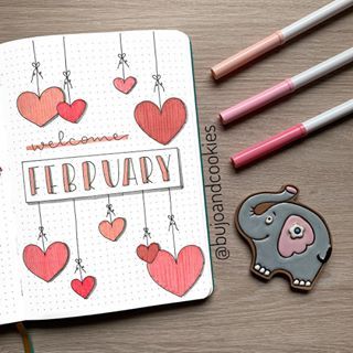 February Themes, Journal D'inspiration, Themes Aesthetic, February Bullet Journal, Bullet Journal Month, Bullet Journal Monthly Spread, Bullet Journal Page, Bullet Journal 2020, Bullet Journal Cover Page